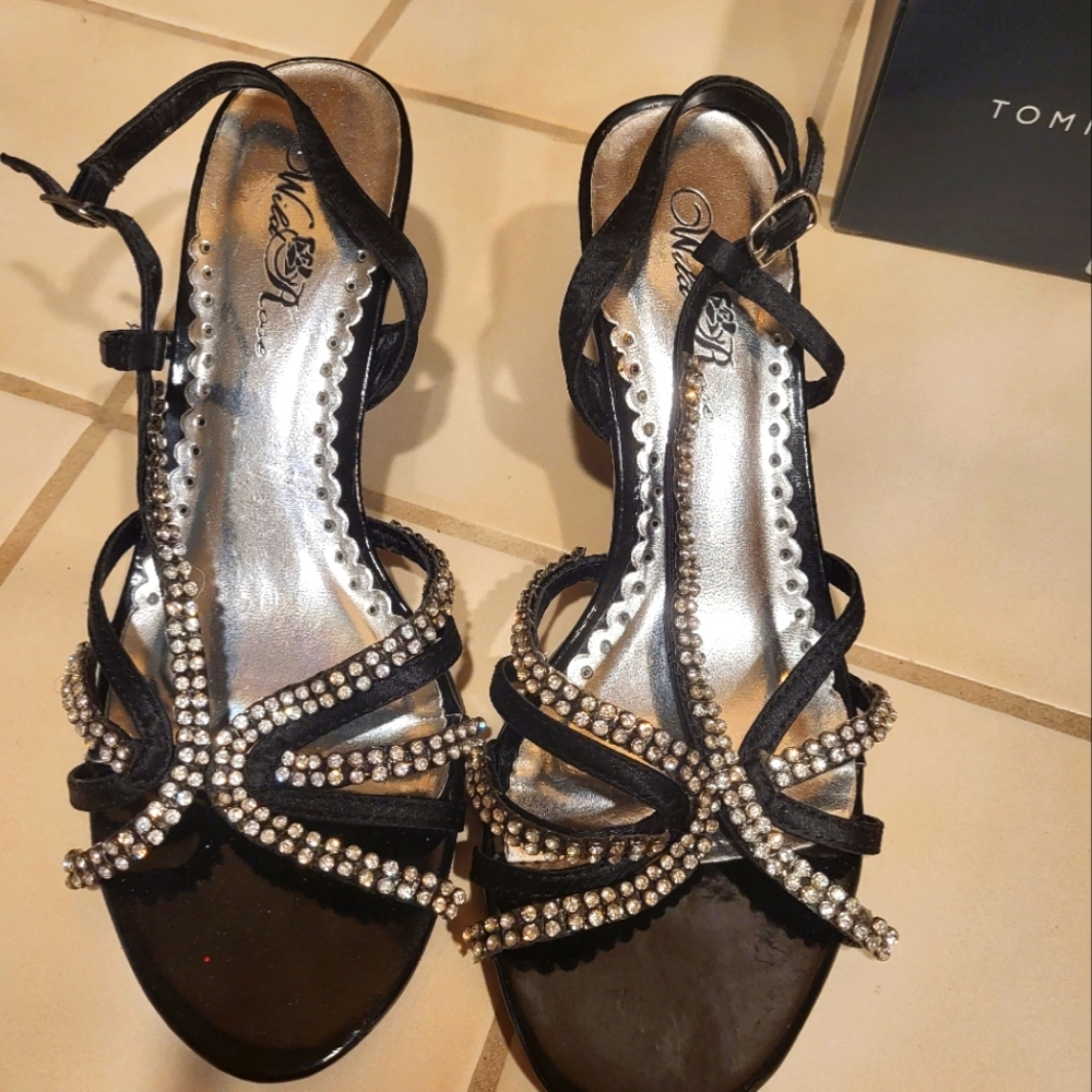 Black Sequin Heels